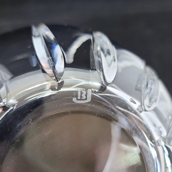 Vintage Lead Crystal Round Sphere‎ Floral Posy Bowl Vase Cut Decor Accent - Picture 8 of 8